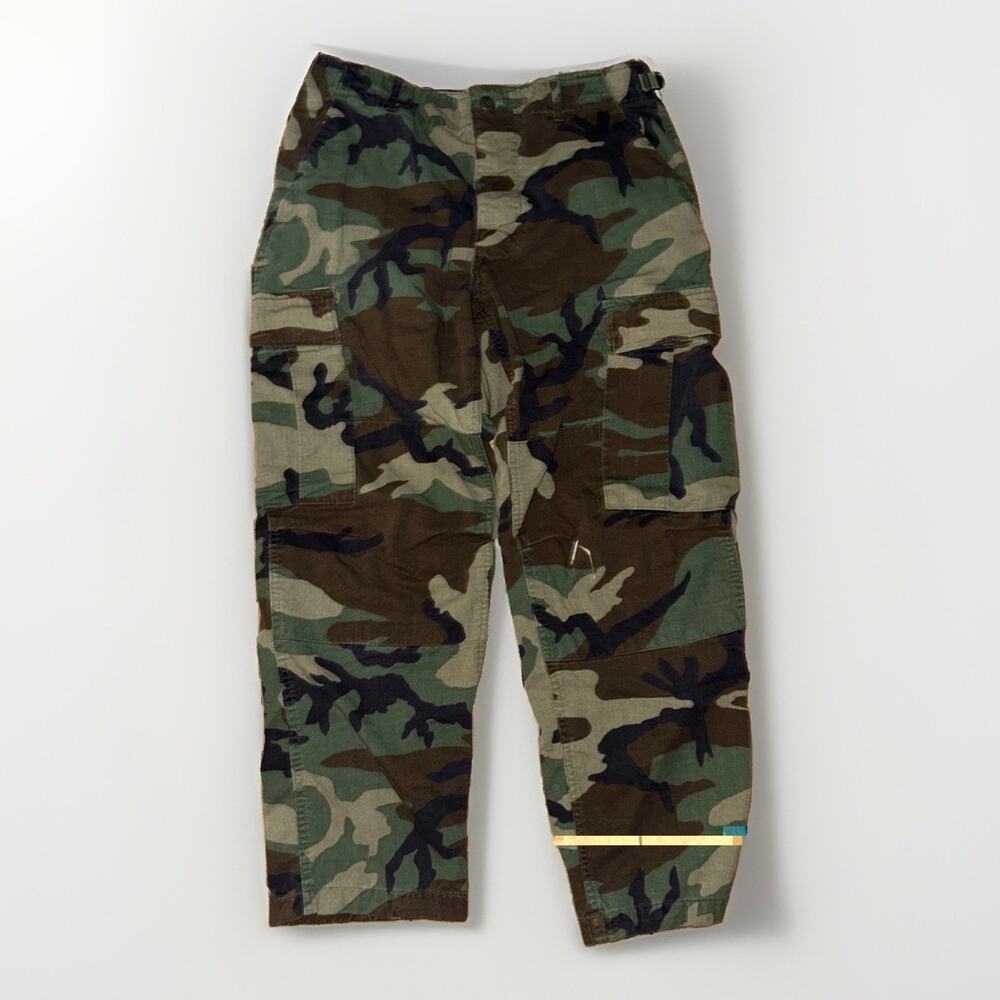 Vintage 1992 Woodland Military Camo Cargo Pants 32x29 Green
